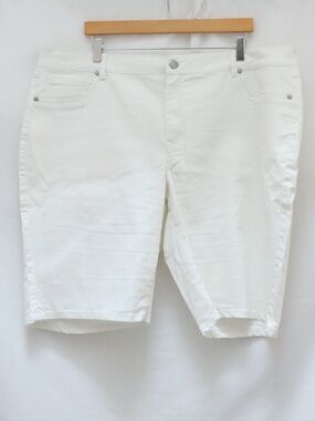 D Jeans white denim shorts crystal pockets plus size 22W curvy Y2K embellished